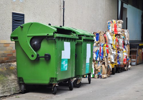 Community members participating in a local recycling drive